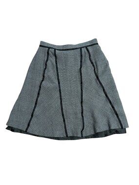 HARVE BENARD SKIRT WOOL LINED SIZE 10 A-LINE PREPPY OLD MONEY RIB ACCENT NEUTRAL